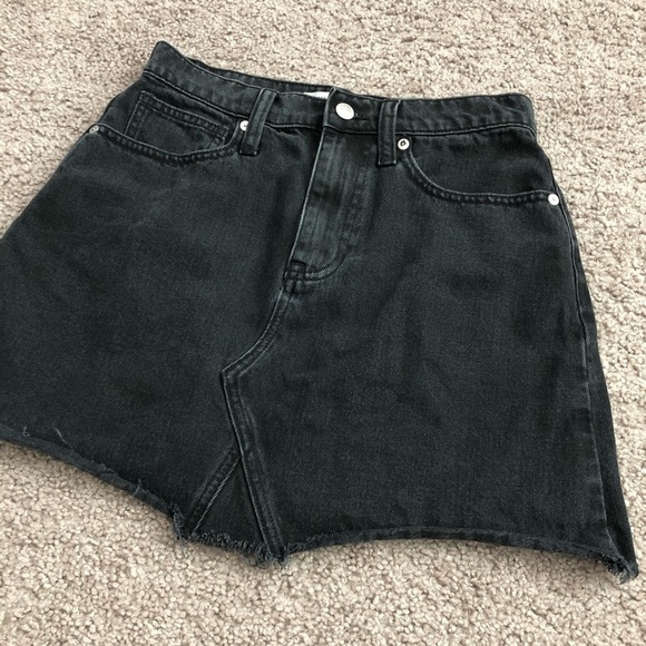 Madewell Black Denim Skirt Womens 26 - Picture 3 of 9